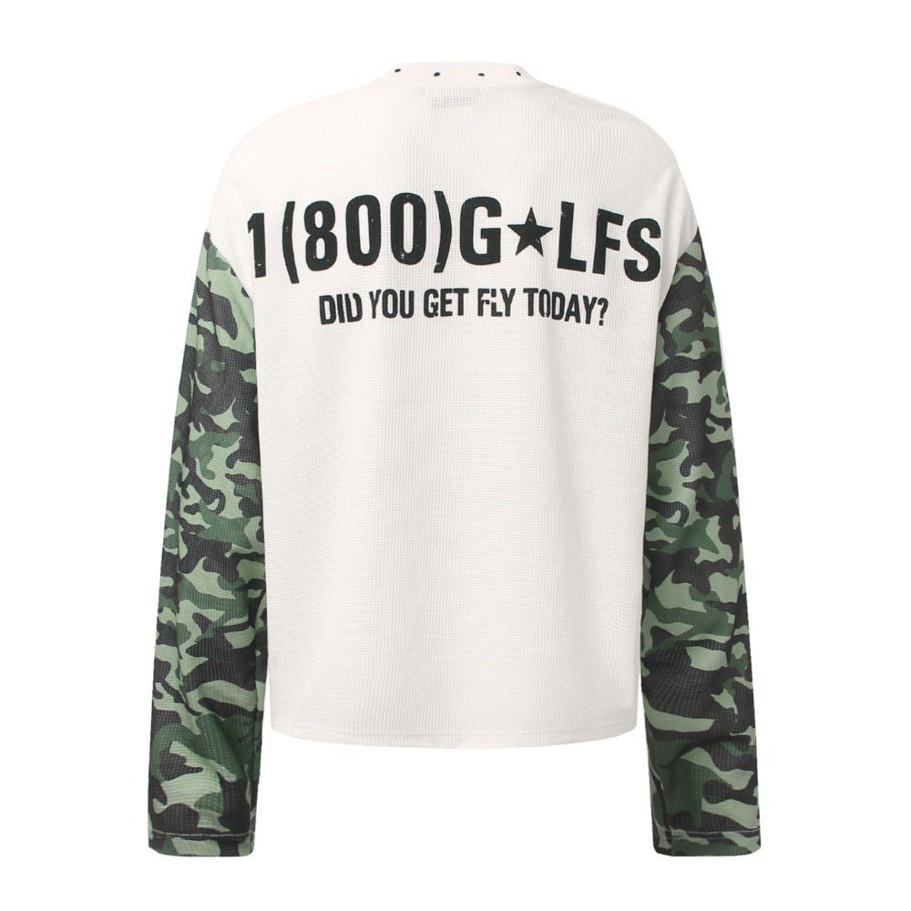 Camo Contrast - Sleeve Graphic T-Shirt - Thrashink
