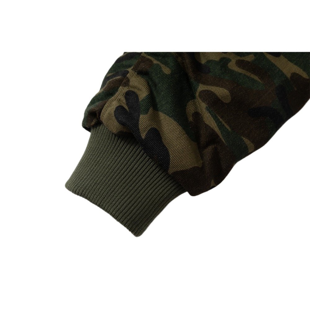 Camouflage Faux Fur Trimmed Hooded Jacket - Thrashink