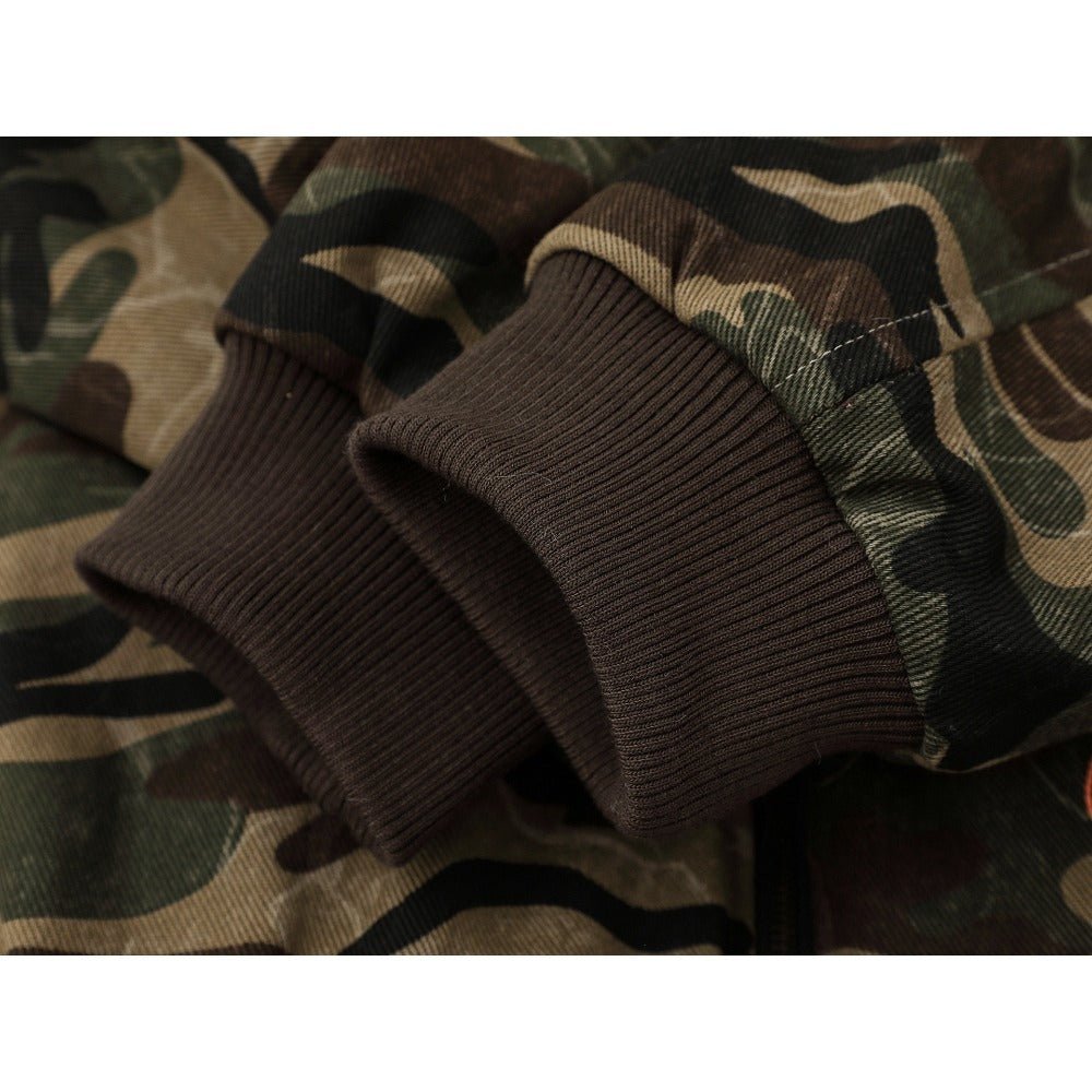 Camouflage Fur - Hood Patchwork Padded Jacket - Thrashink