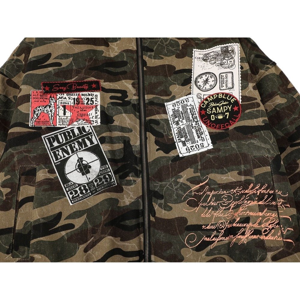 Camouflage Fur - Hood Patchwork Padded Jacket - Thrashink