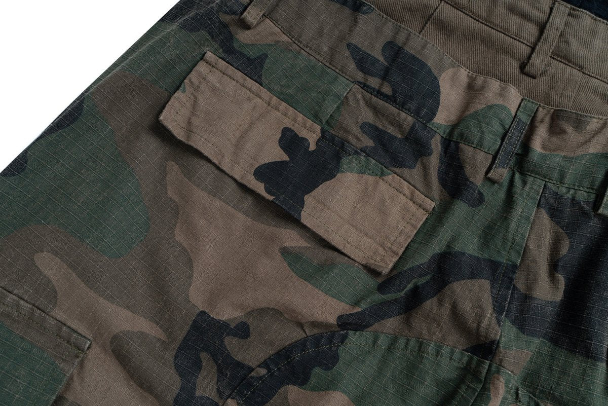 Camouflage Layered Waist Cargo Pants - Thrashink