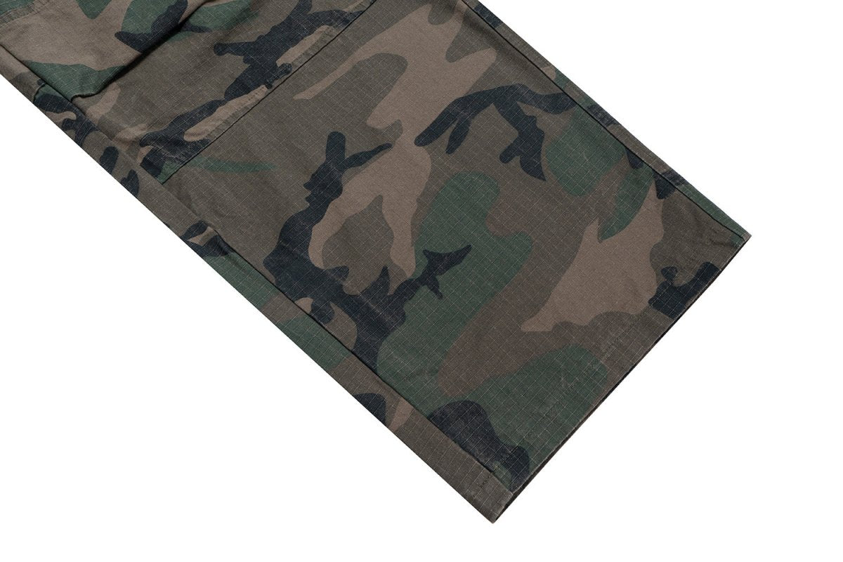 Camouflage Layered Waist Cargo Pants - Thrashink