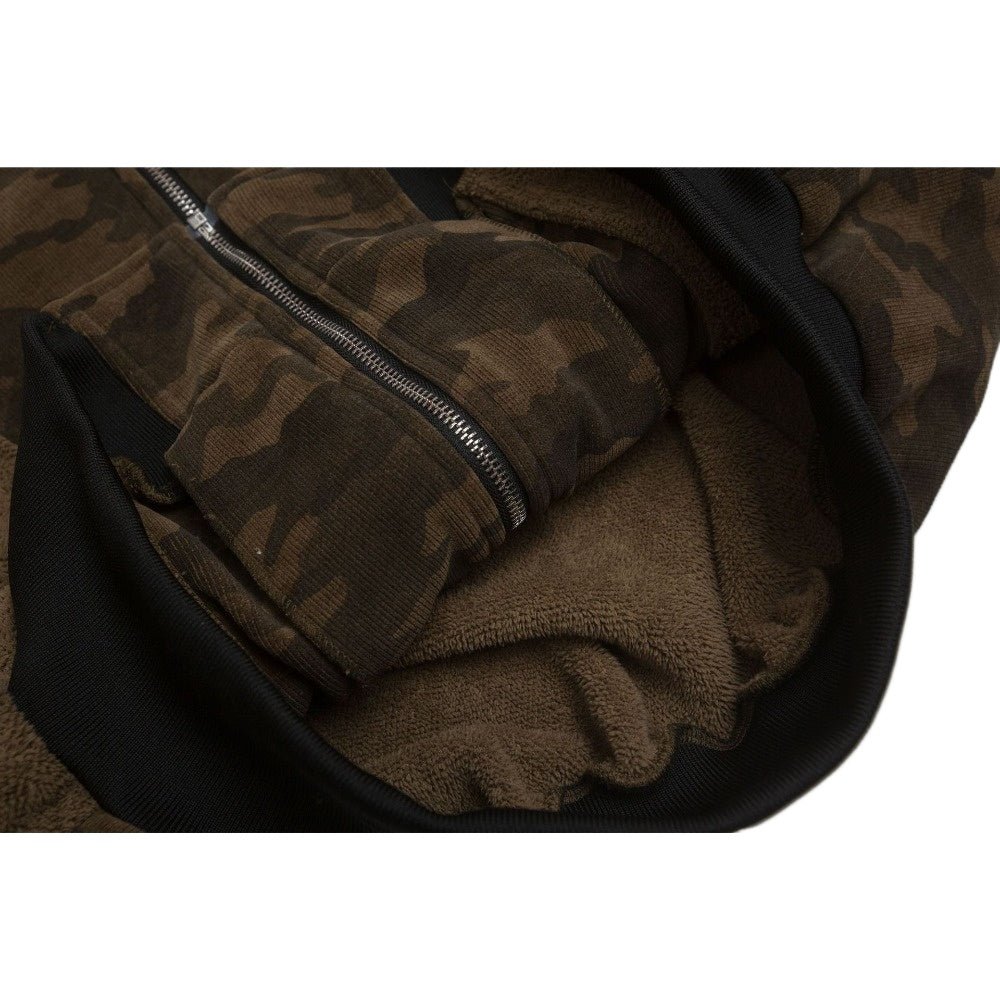 Camouflage Patchwork Fleece Collar Jacket - Thrashink