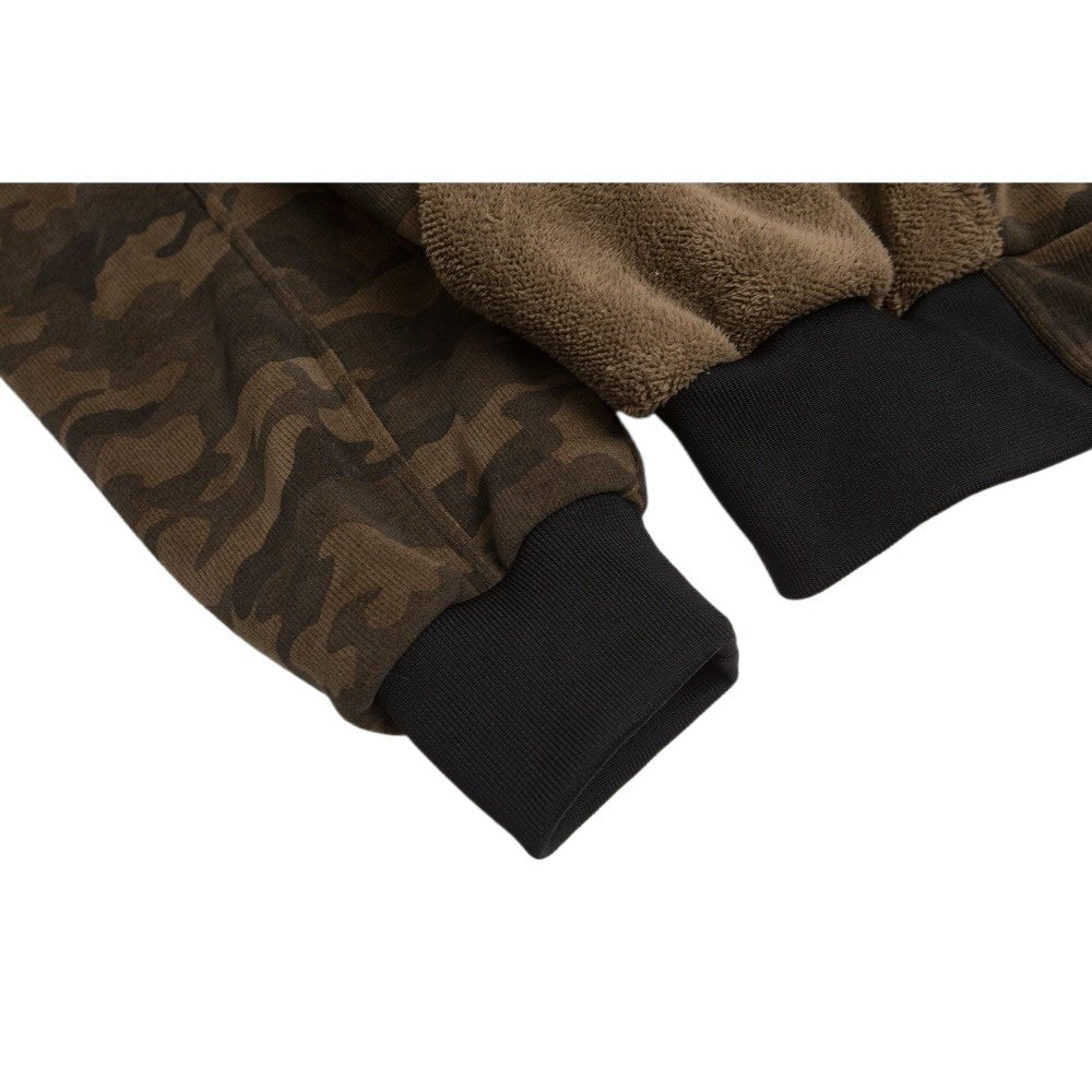 Camouflage Patchwork Fleece Collar Jacket - Thrashink