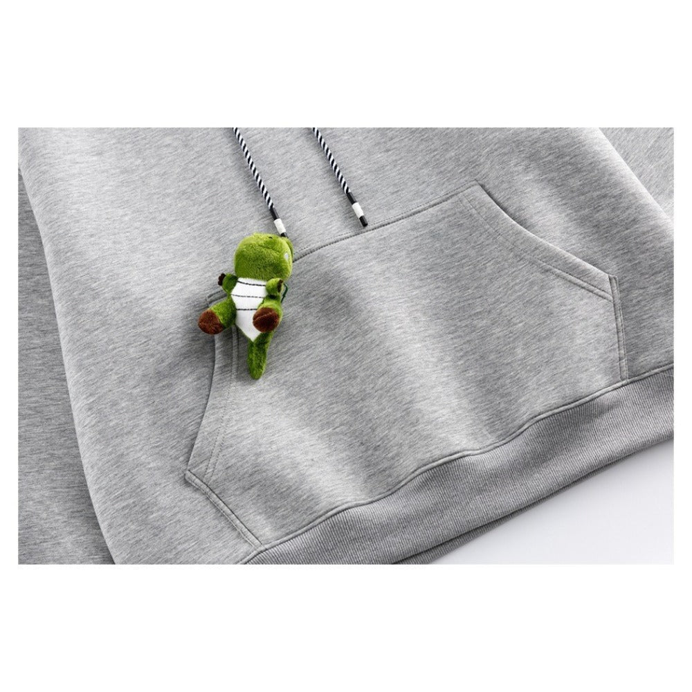 Cartoon Dinosaur Decor Loose Hoodie - Thrashink