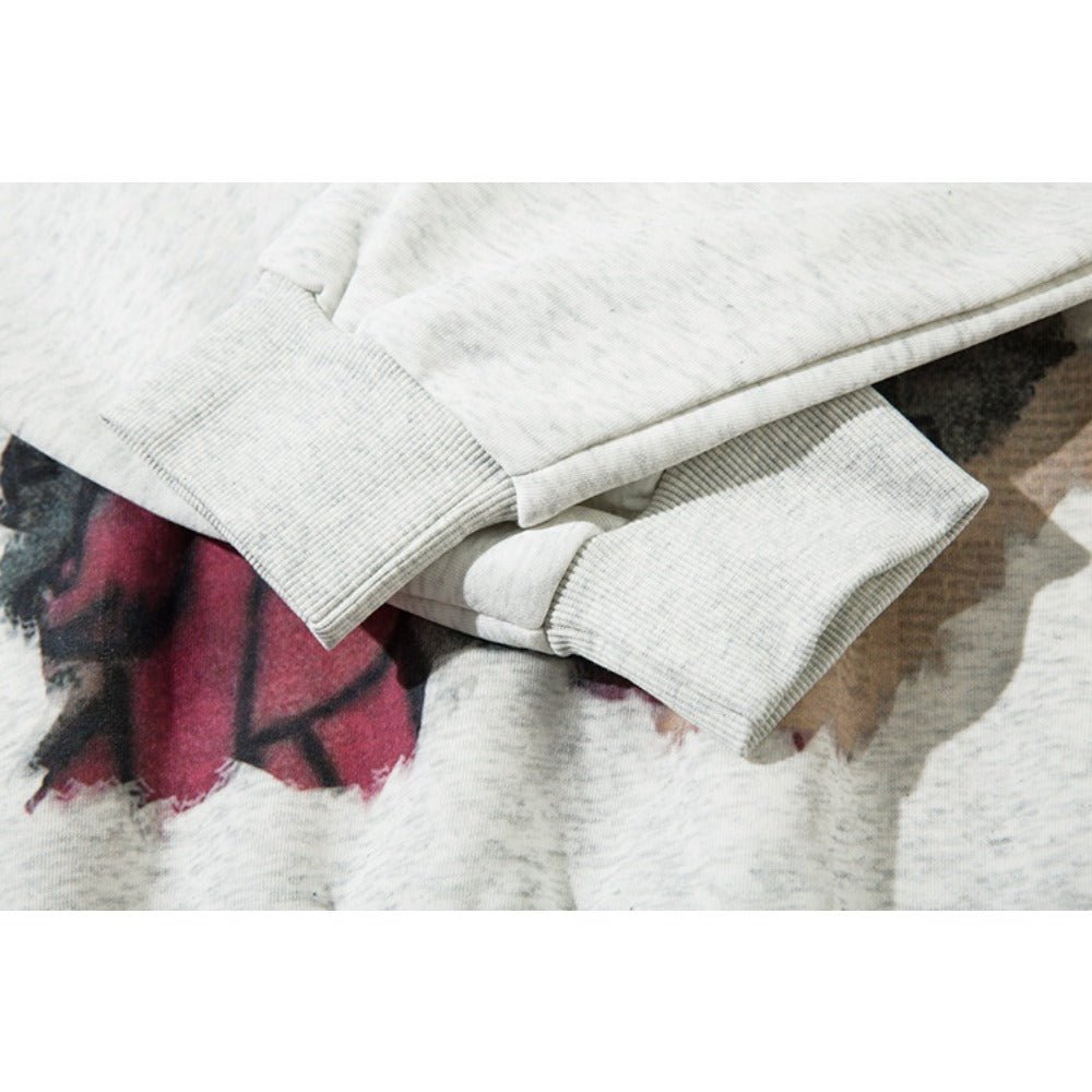 Cartoon Graffiti Print Art Hoodie - Thrashink