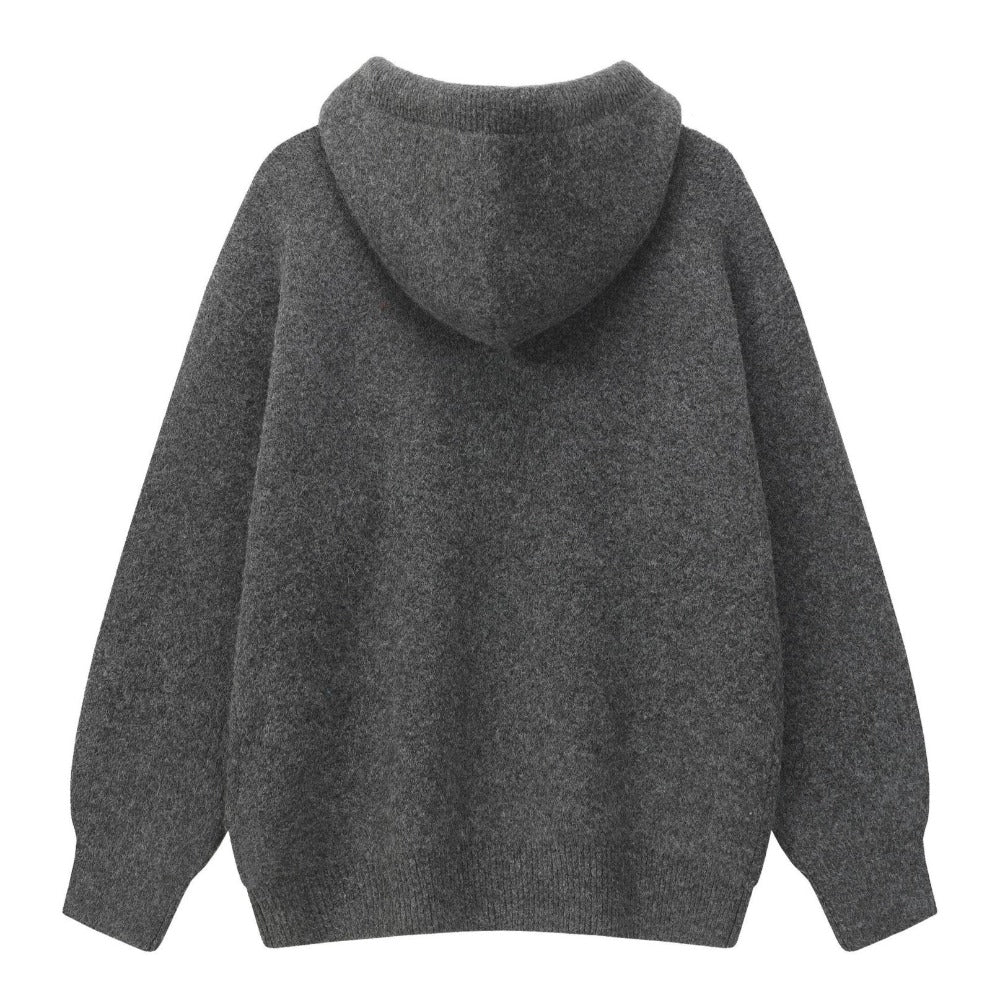 Casual Hooded Knit Hoodie - Thrashink