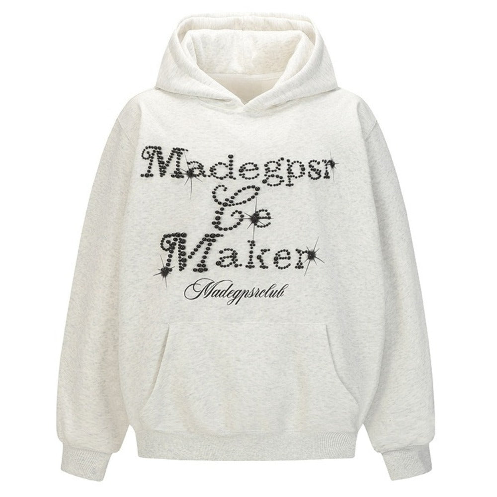 Chic Embellished Hoodie - Thrashink