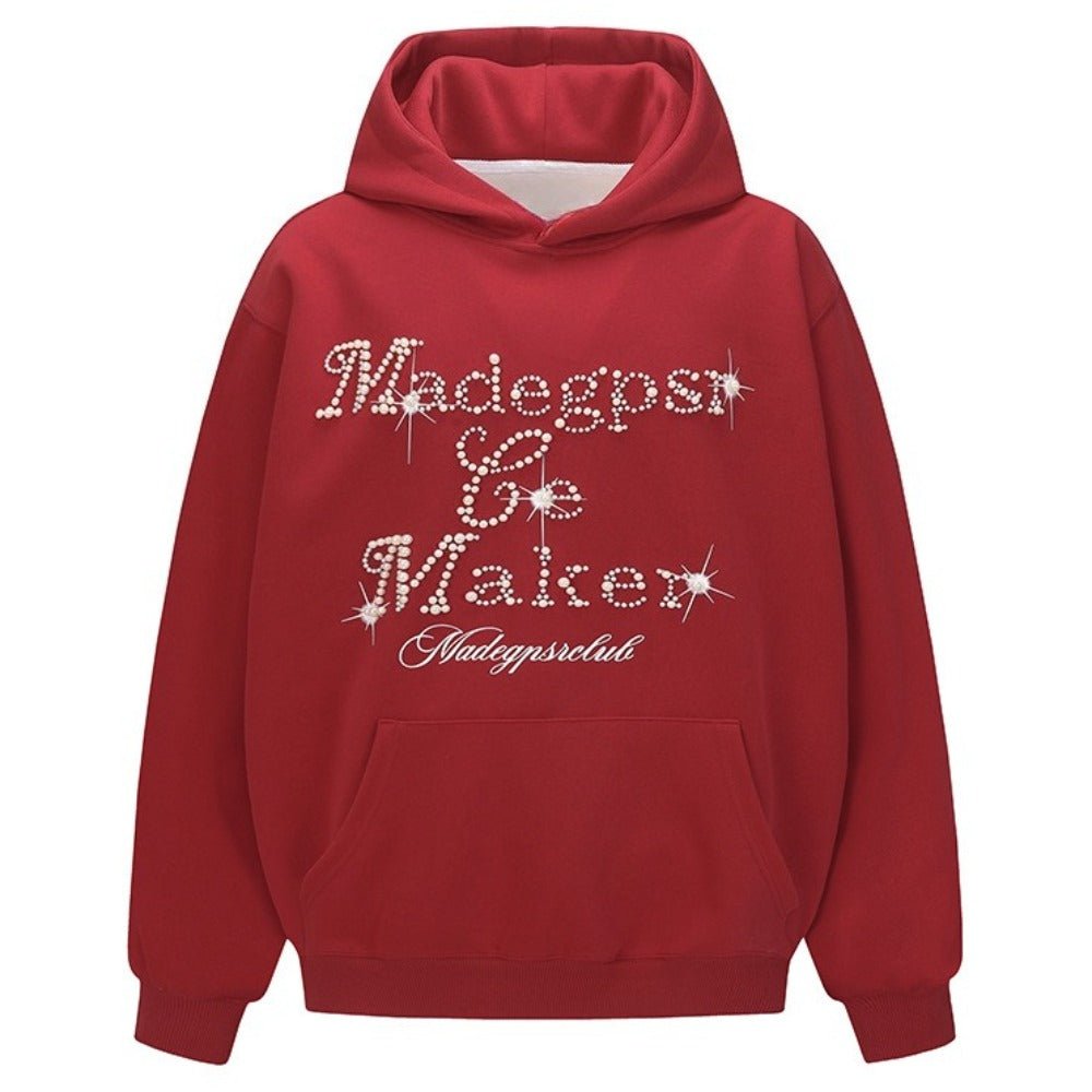 Chic Embellished Hoodie - Thrashink