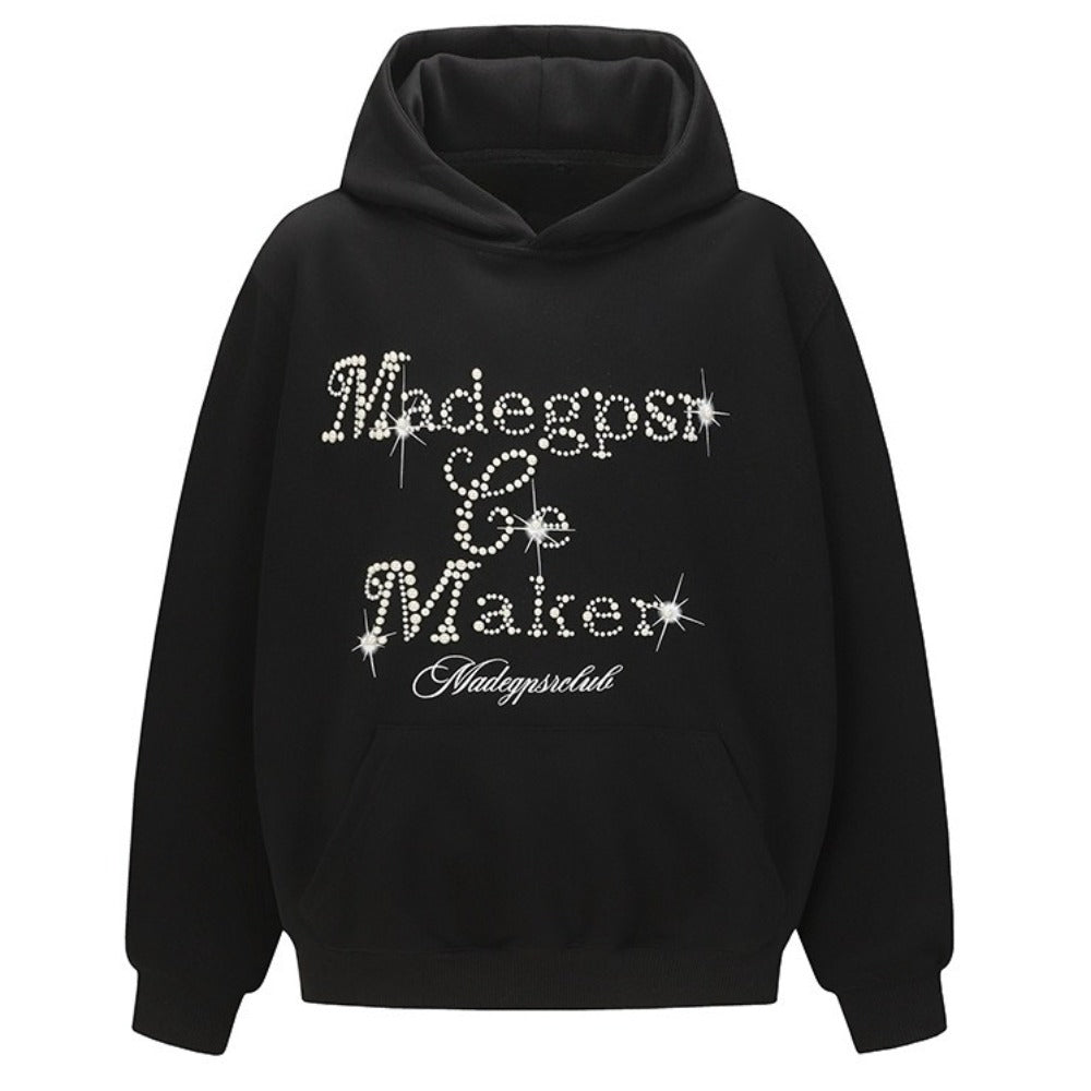 Chic Embellished Hoodie - Thrashink