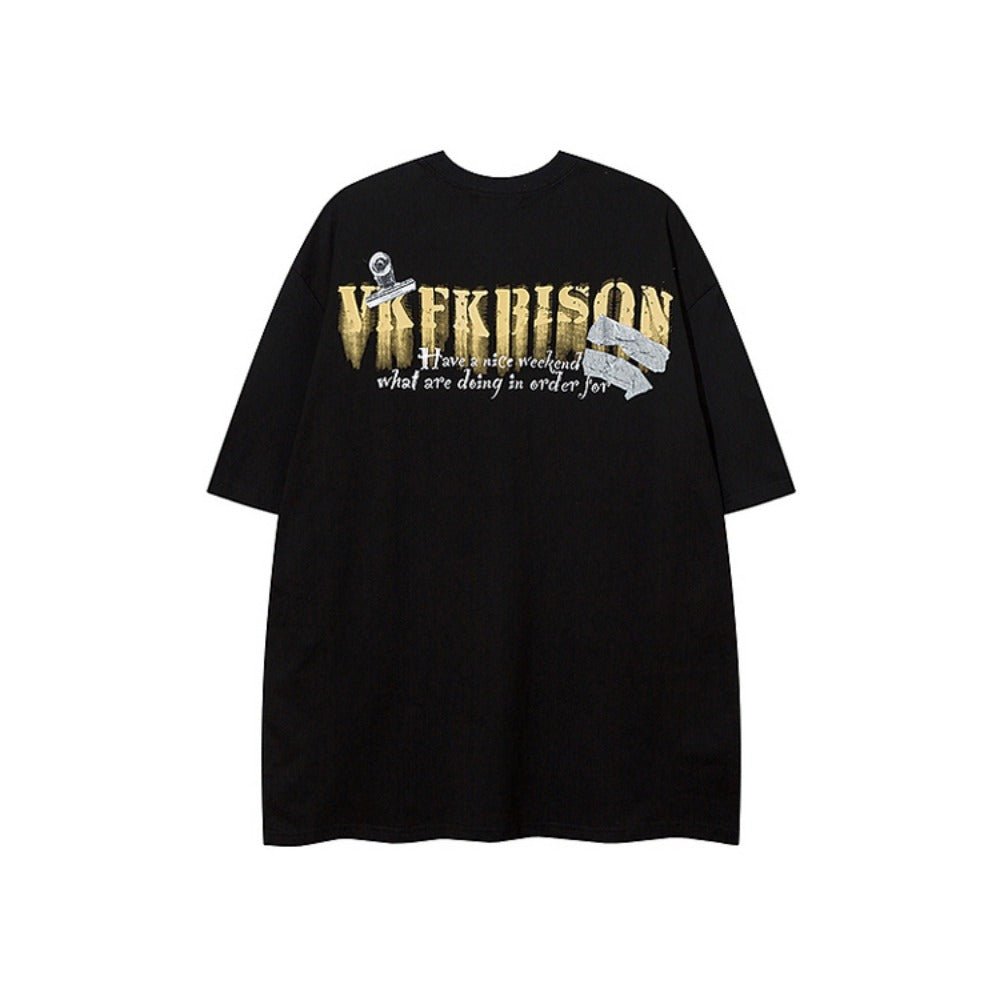 Cigarette Boy Print Short Sleeve T-Shirt - Thrashink
