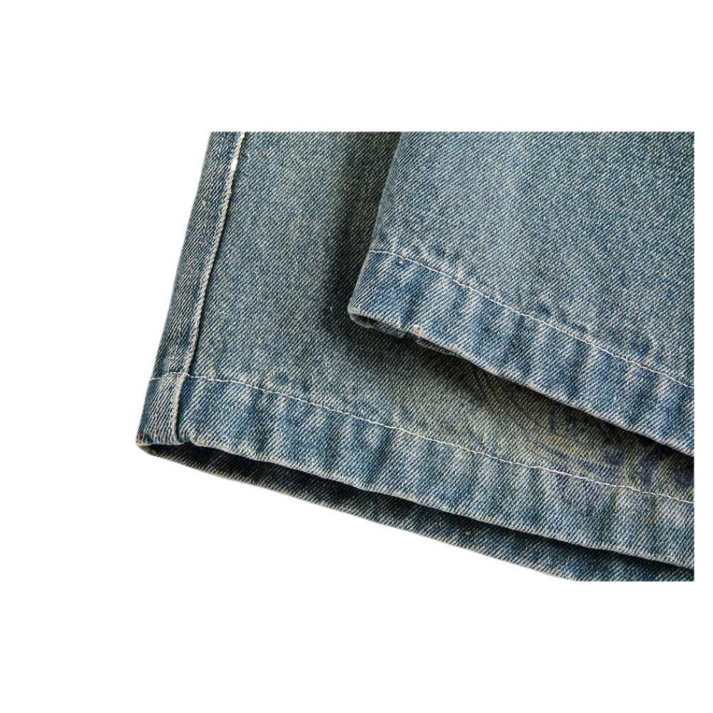 Classic Print Denim Shorts - Thrashink