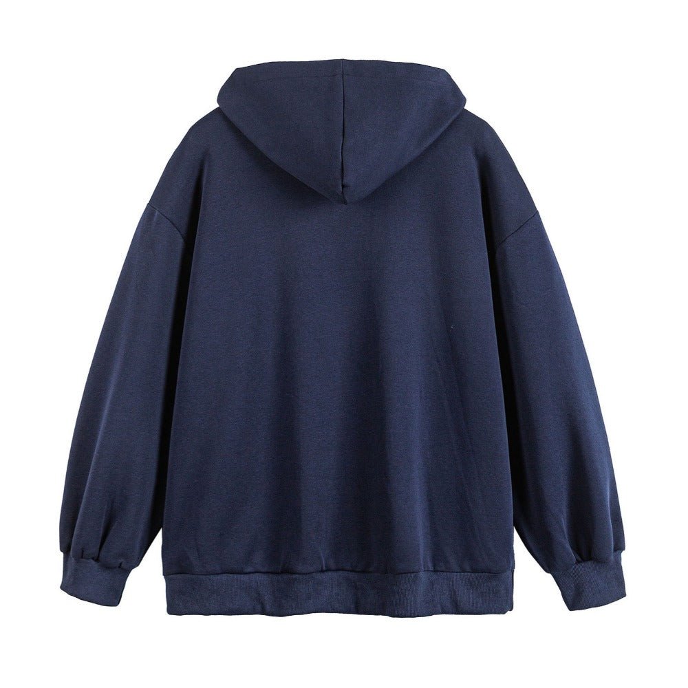 College - style Embroidered Patch Hoodie - Thrashink