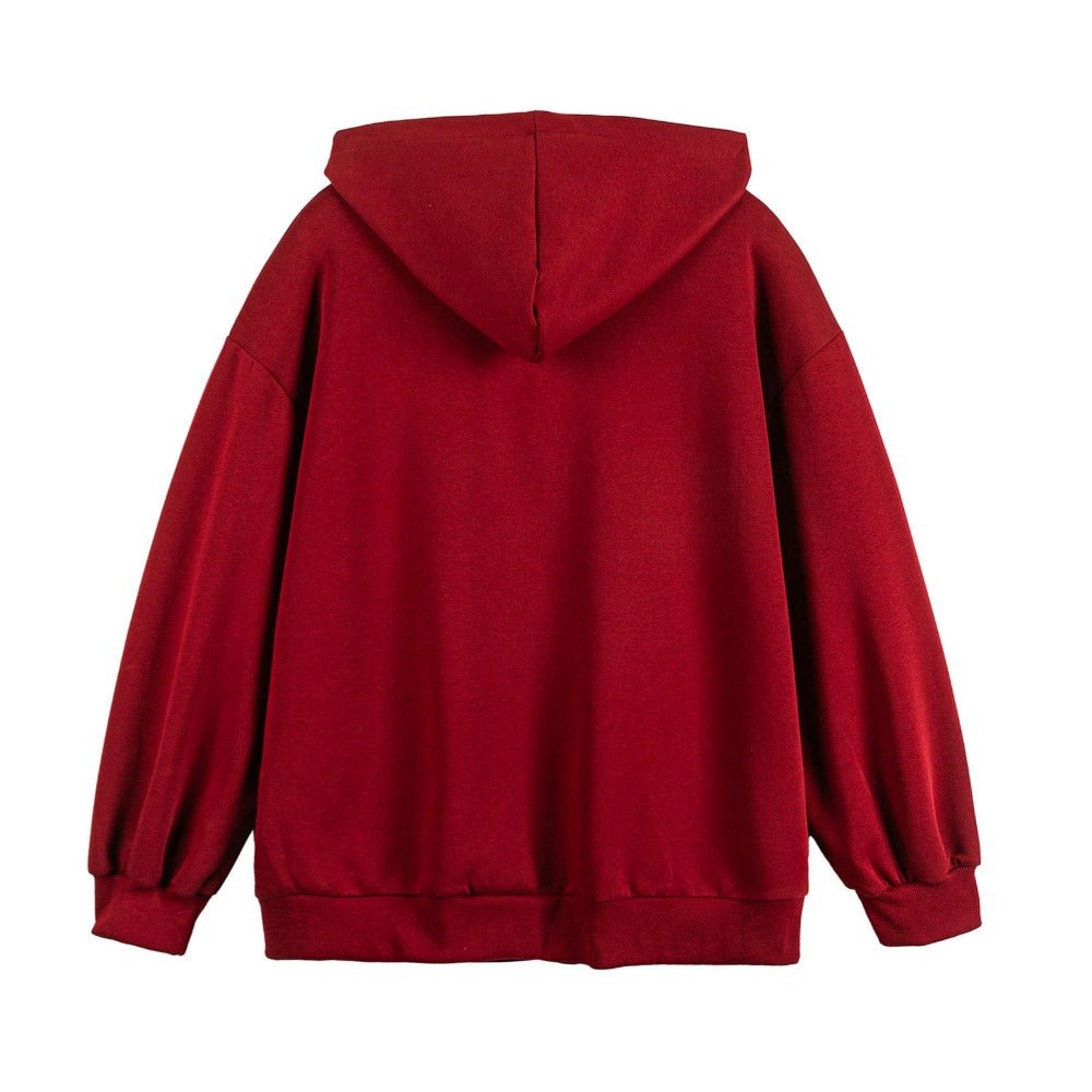 College - style Embroidered Patch Hoodie - Thrashink