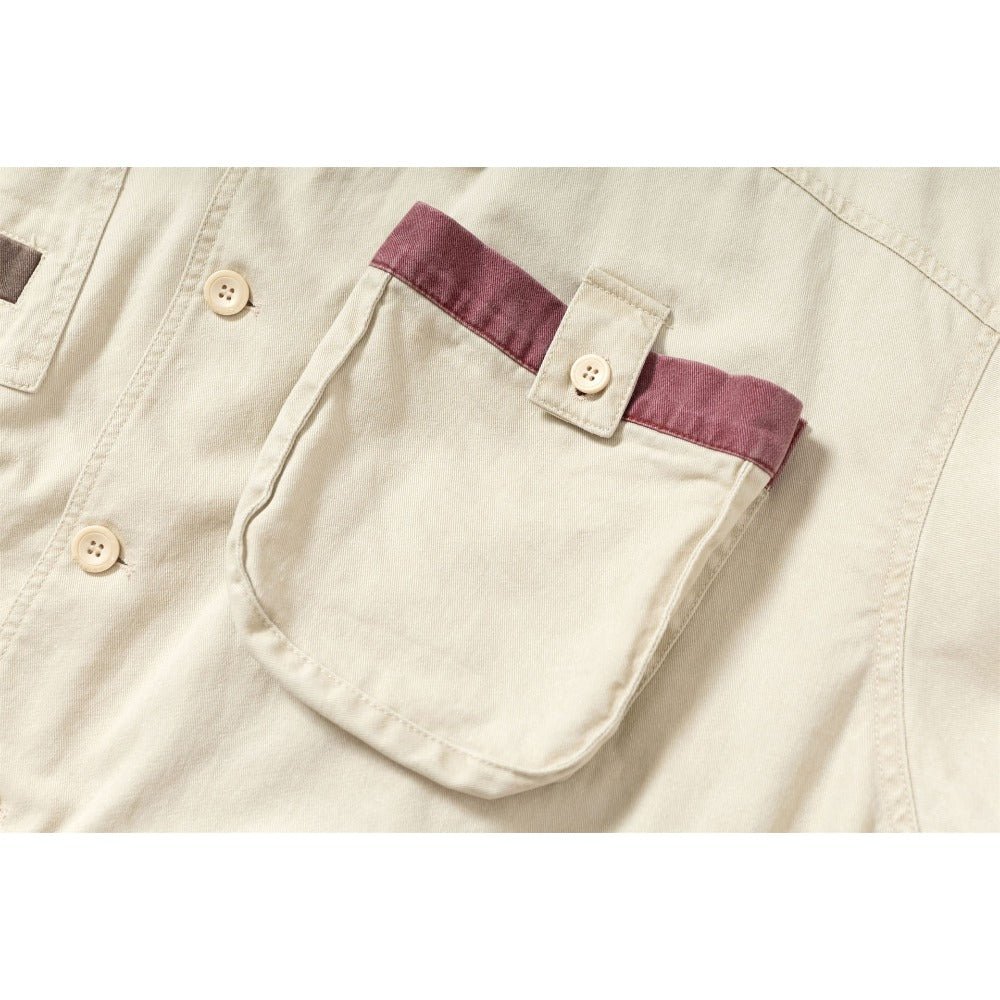 Color - Blocked Multi - Pocket Work Jacket - Thrashink