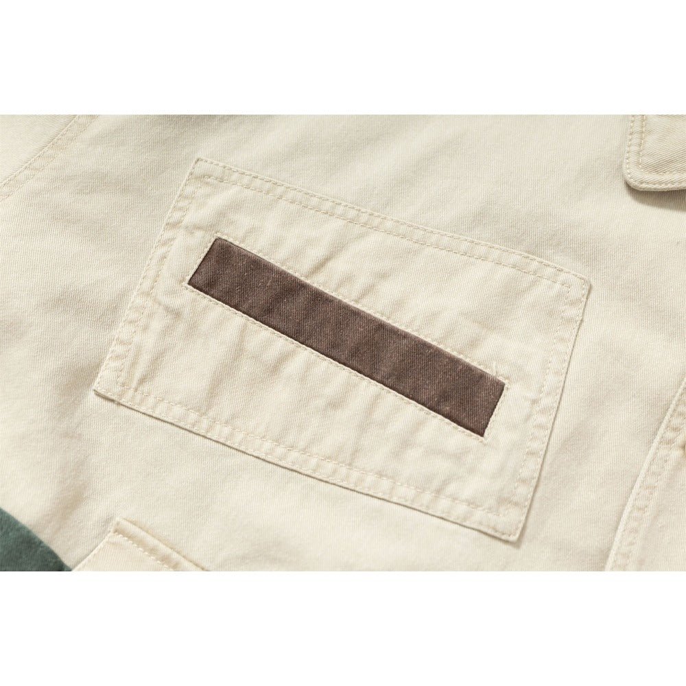 Color - Blocked Multi - Pocket Work Jacket - Thrashink