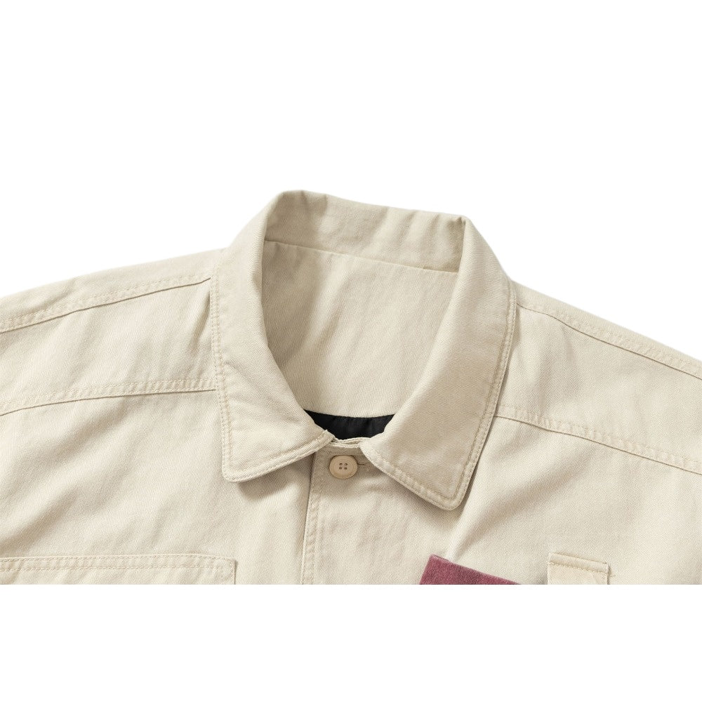 Color - Blocked Multi - Pocket Work Jacket - Thrashink