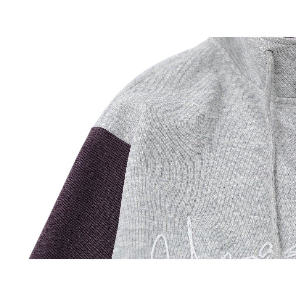 Colorblock Stand - up Collar Sports Sweatshirt - Thrashink