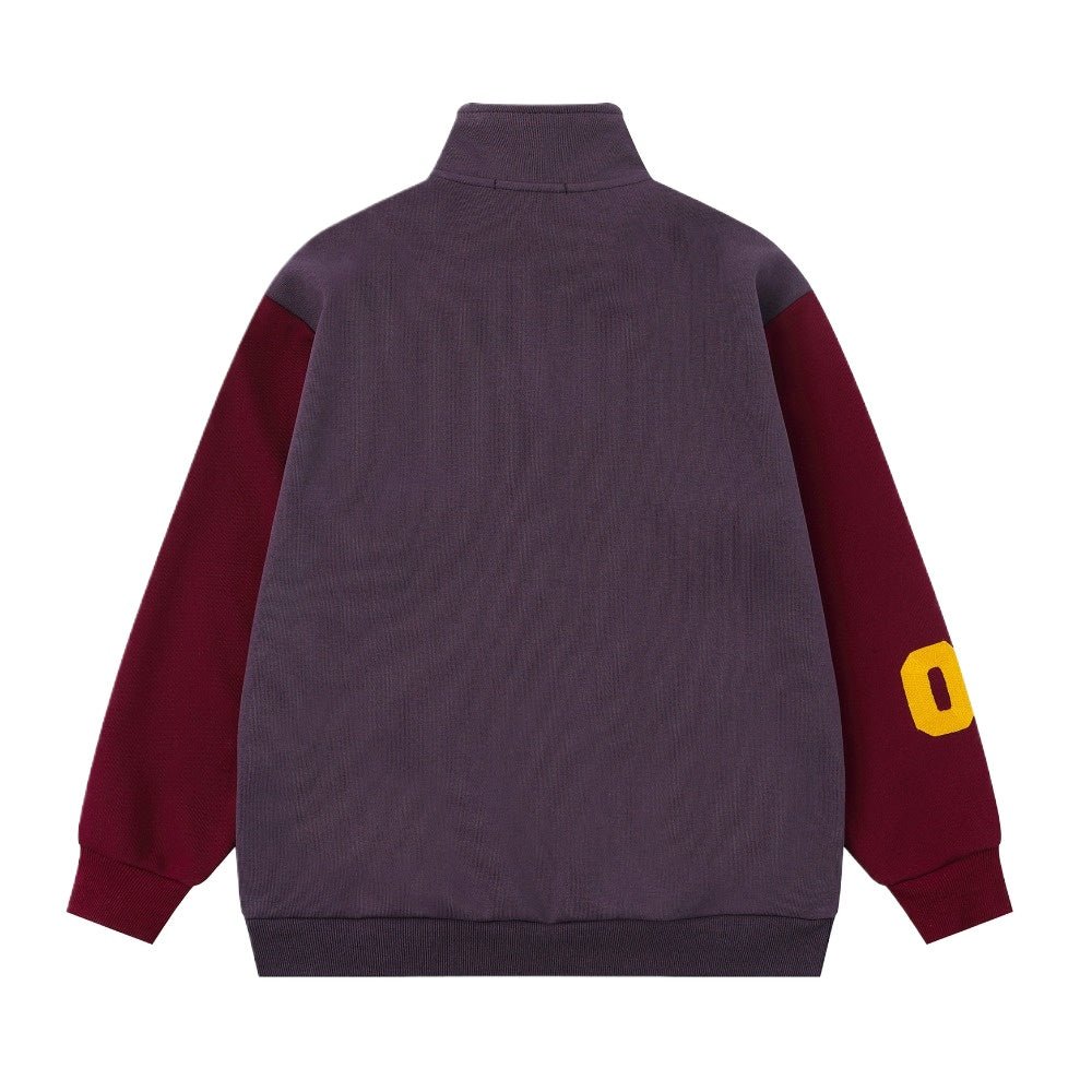 Colorblock Stand - up Collar Sports Sweatshirt - Thrashink