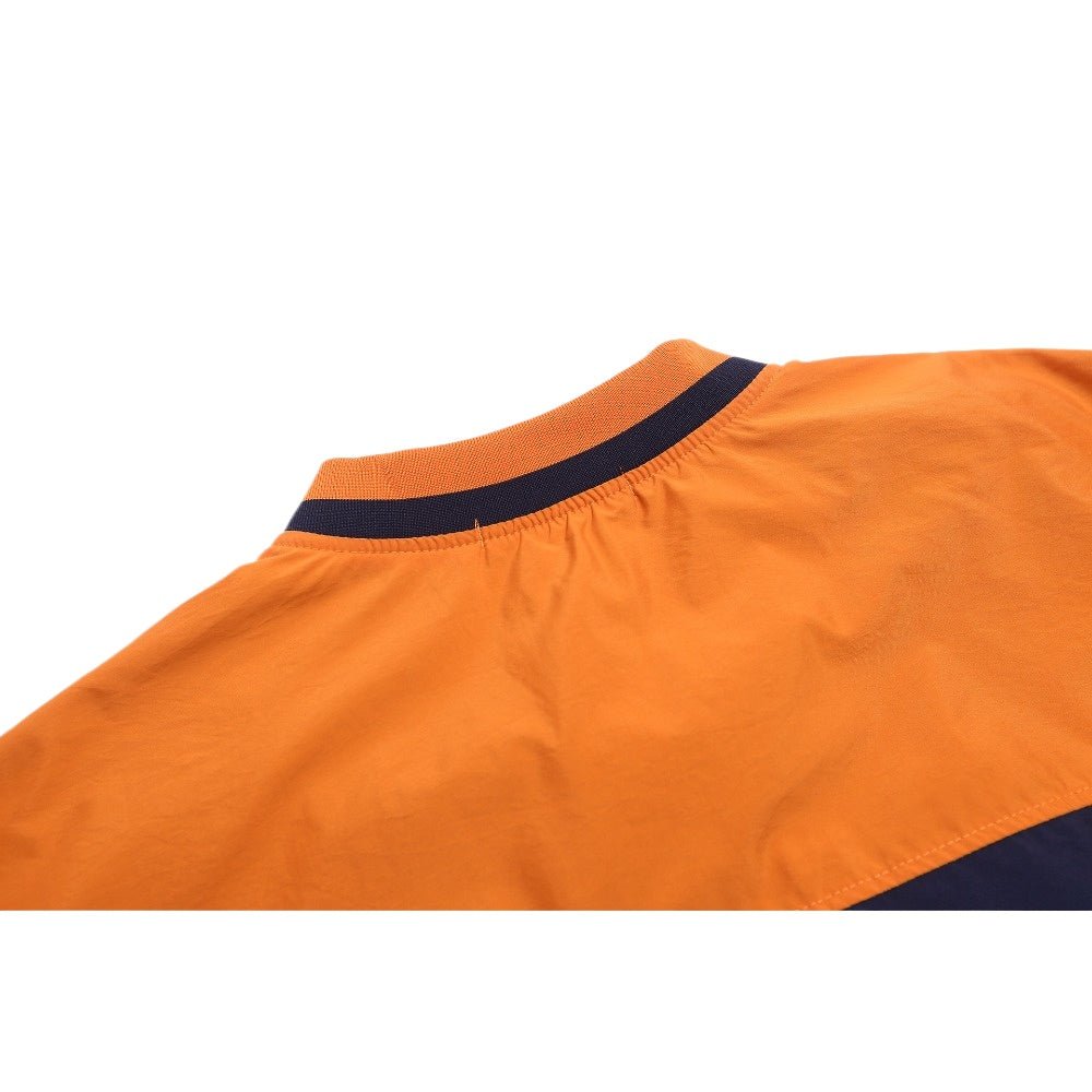 Colorblock V - neck Baseball Sweatshirt - Thrashink