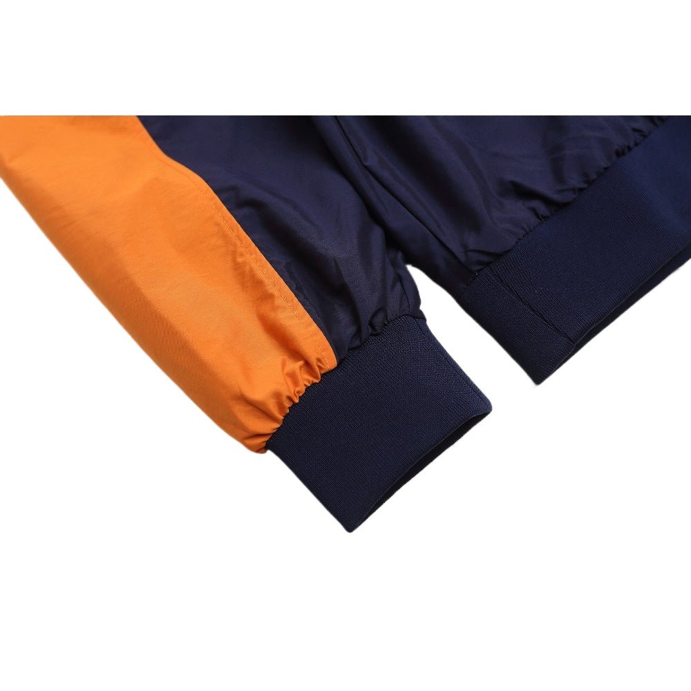 Colorblock V - neck Baseball Sweatshirt - Thrashink