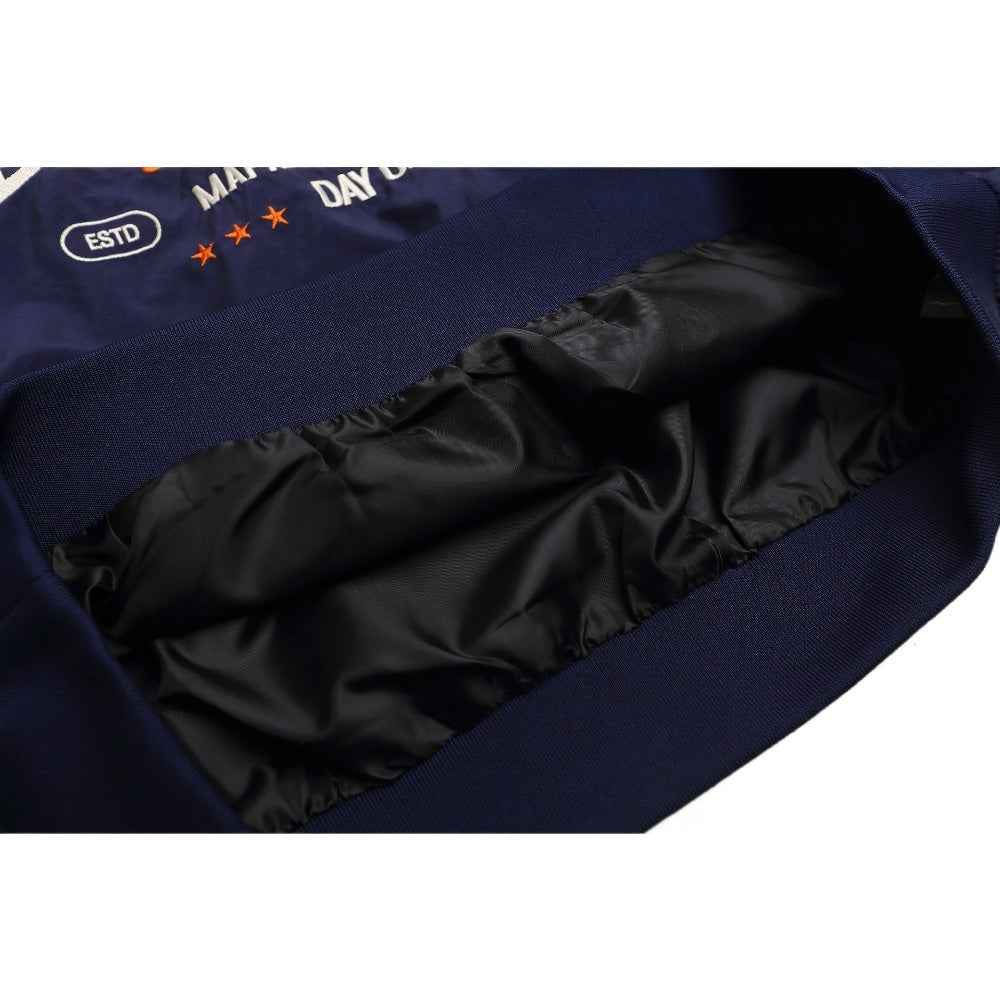 Colorblock V - neck Baseball Sweatshirt - Thrashink