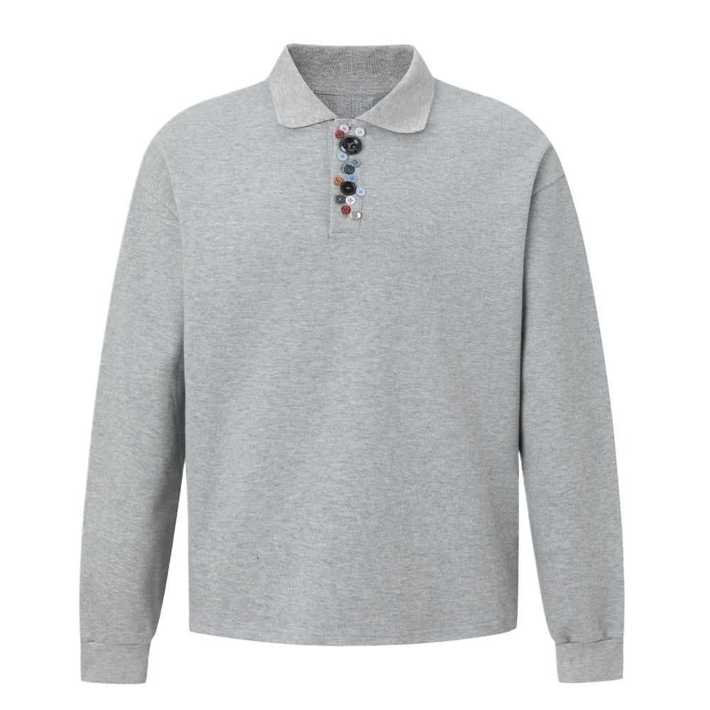 Colorful Button Accent Polo Shirt - Thrashink