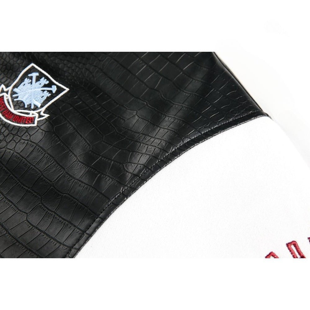 Contrast Crocodile - print Cotton Varsity Jacket - Thrashink