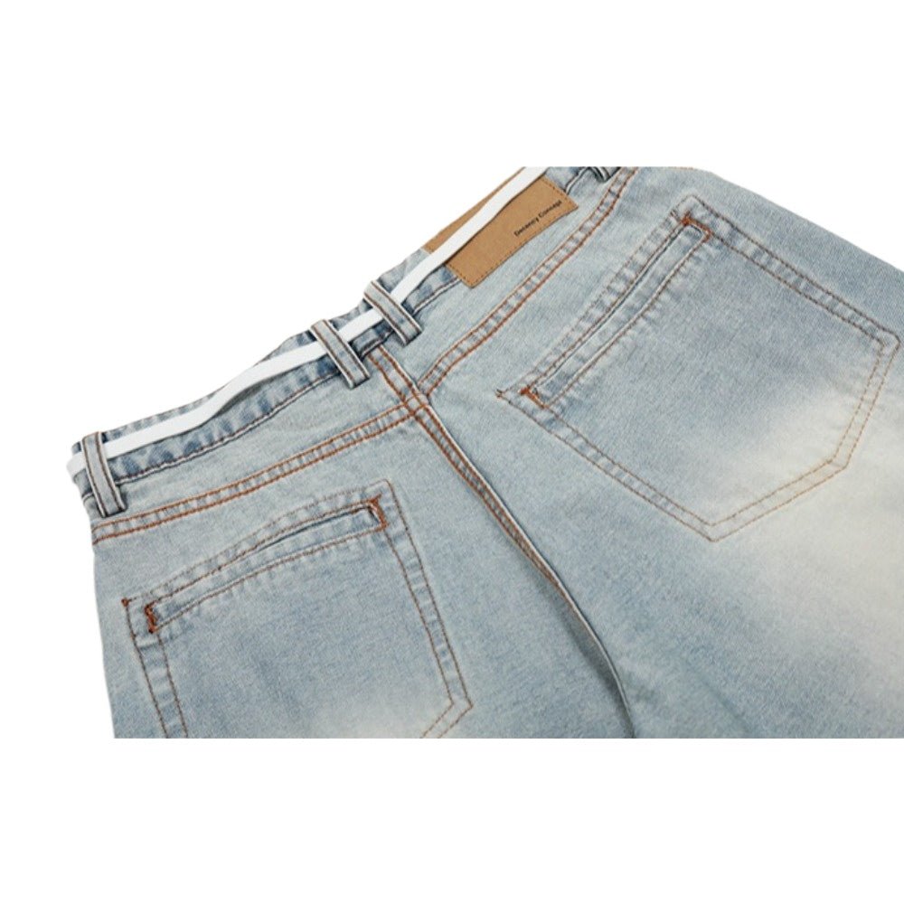 Contrast Patchwork Pockets Streetwear Jeans - Thrashink