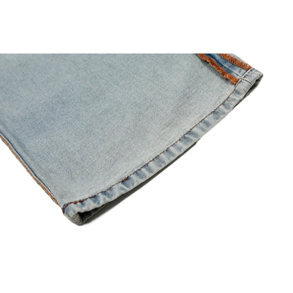 Contrast Patchwork Pockets Streetwear Jeans - Thrashink