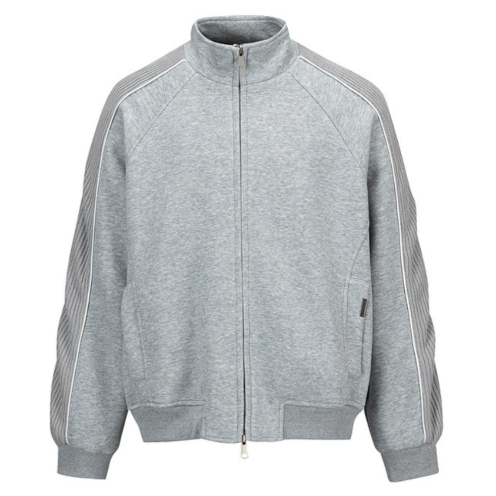 Contrast Sleeve Zip Stand - Collar Track Jacket - Thrashink