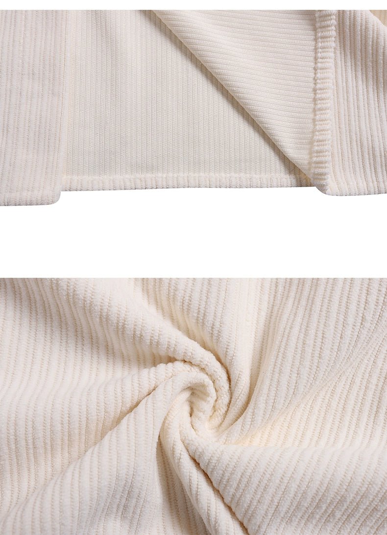 Corduroy Tie Long Sleeve Shirt - Thrashink