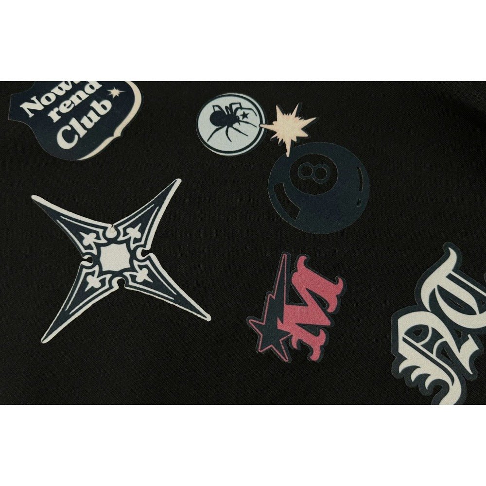 Creative Badge Graphic Hoodie - Thrashink