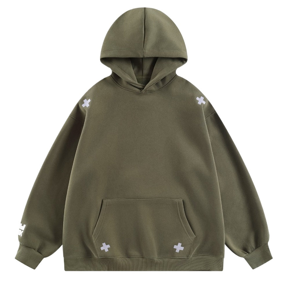 Cross Motif Hoodie - Thrashink