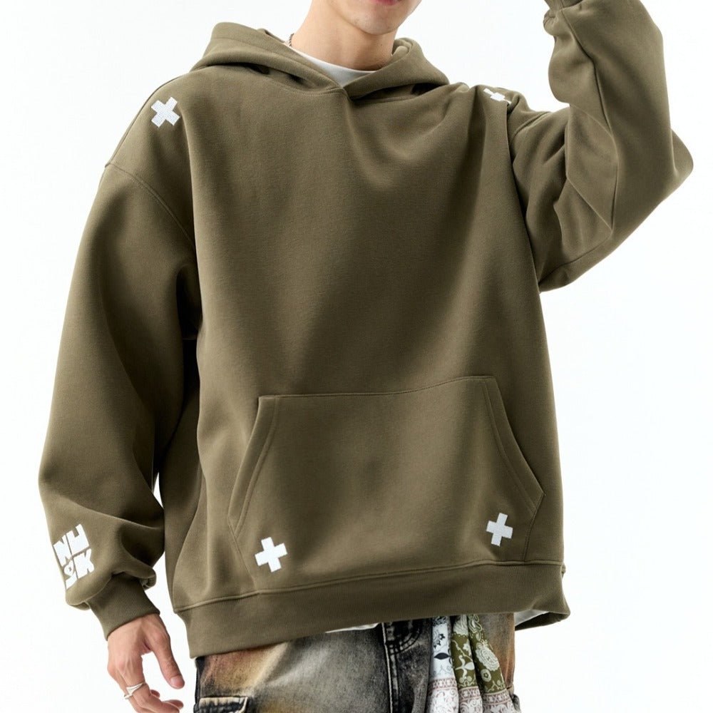Cross Motif Hoodie - Thrashink