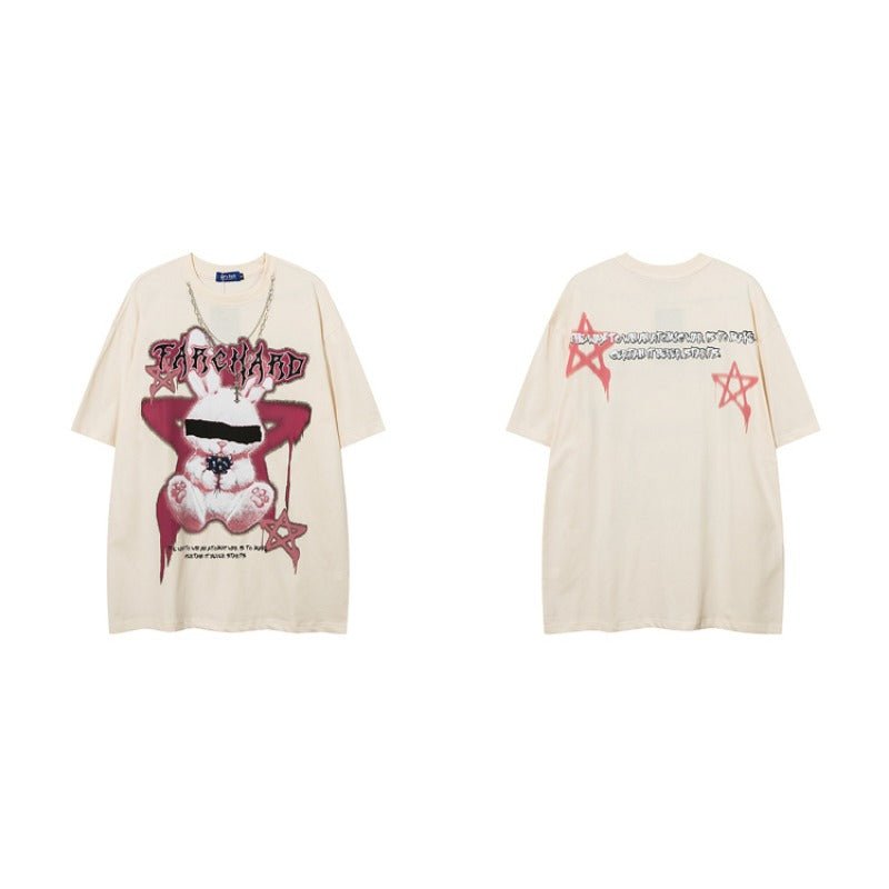 Cross Necklace Magic Rabbit Graffiti T-Shirt - Thrashink