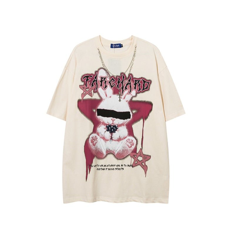 Cross Necklace Magic Rabbit Graffiti T-Shirt - Thrashink