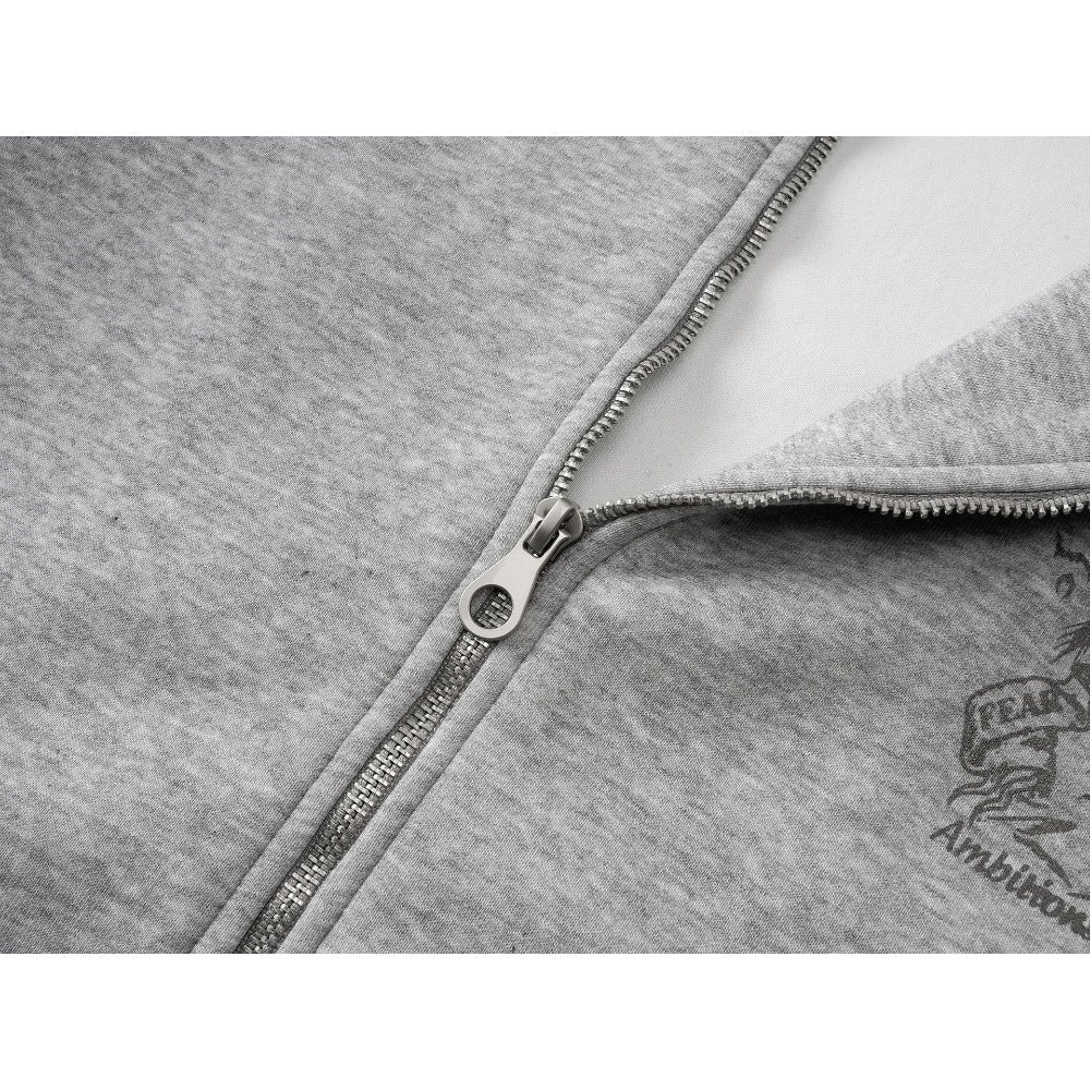 Cross Print Stand - up Ear Zip - up Hoodie - Thrashink