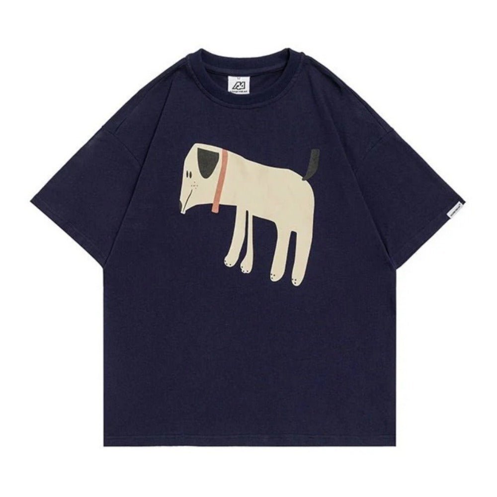 Cute Abstract Dog Printed T-Shirt - Thrashink