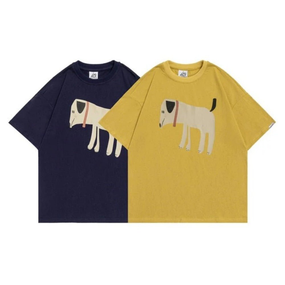 Cute Abstract Dog Printed T-Shirt - Thrashink