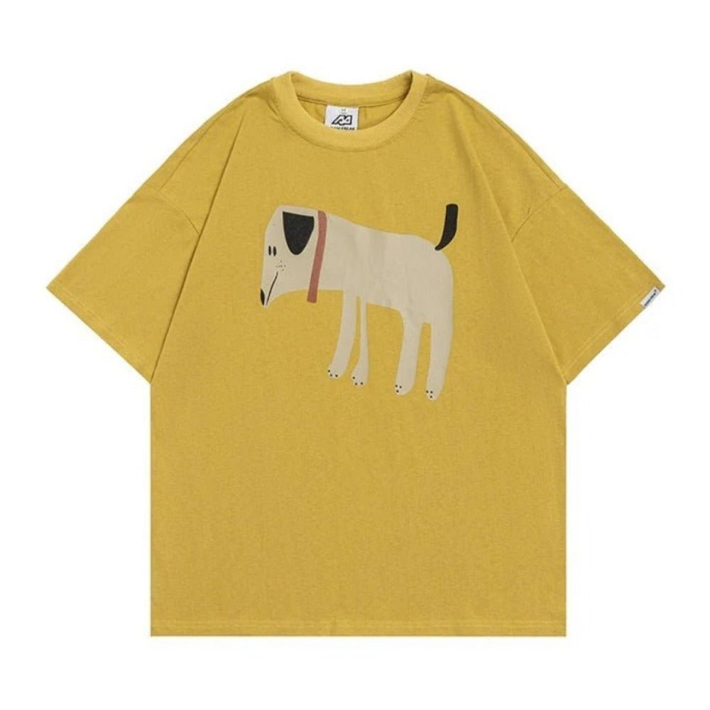 Cute Abstract Dog Printed T-Shirt - Thrashink