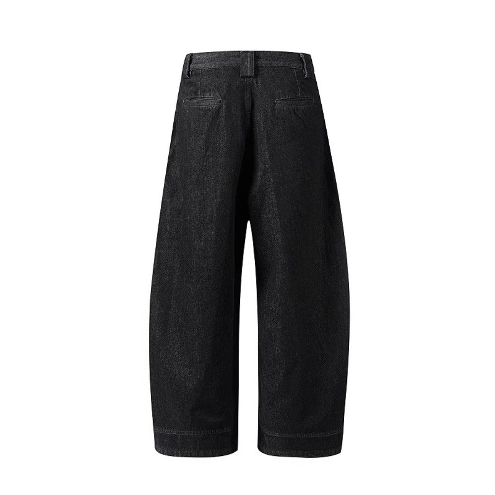 Dark Black Retro Distressed Jeans - Thrashink