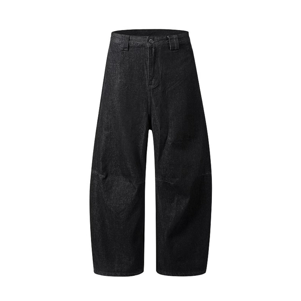Dark Black Retro Distressed Jeans - Thrashink