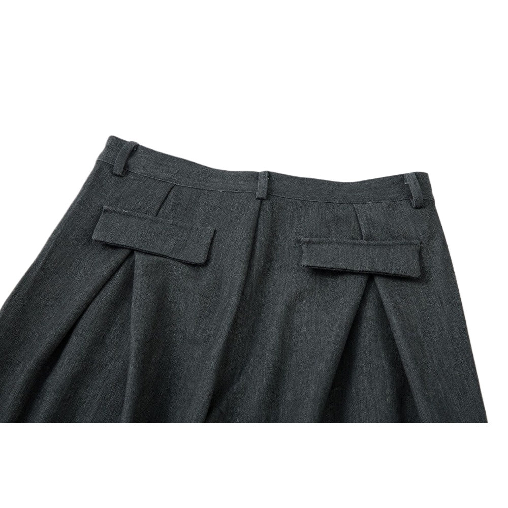 Dark Drooping Style Pleated Suit Pants - Thrashink
