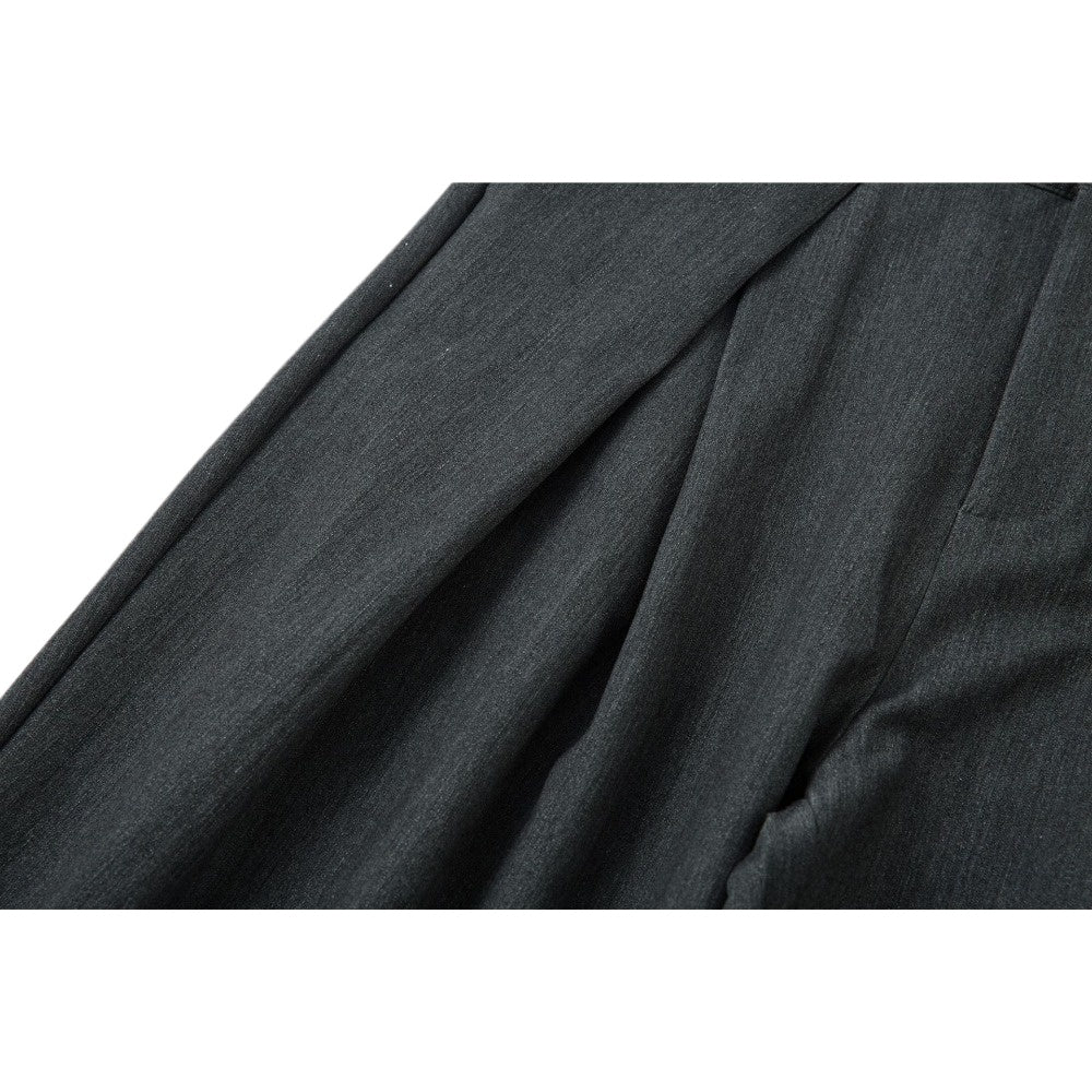 Dark Drooping Style Pleated Suit Pants - Thrashink
