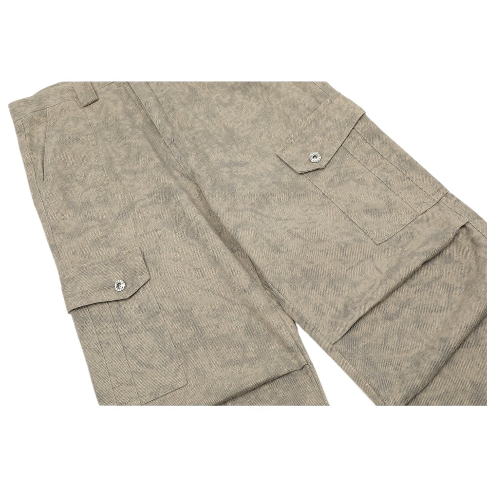 Dark Patterned Tie - dye Cargo Pants - Thrashink