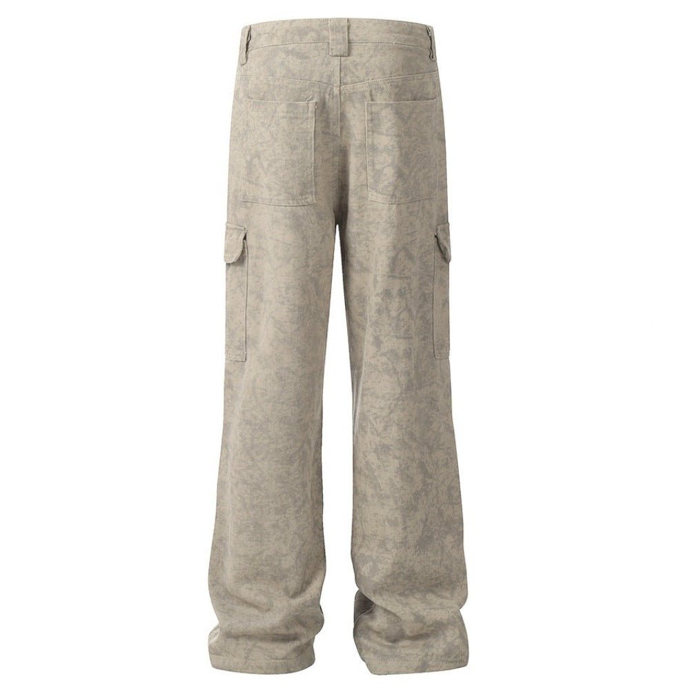 Dark Patterned Tie - dye Cargo Pants - Thrashink