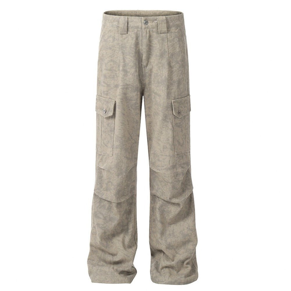 Dark Patterned Tie - dye Cargo Pants - Thrashink