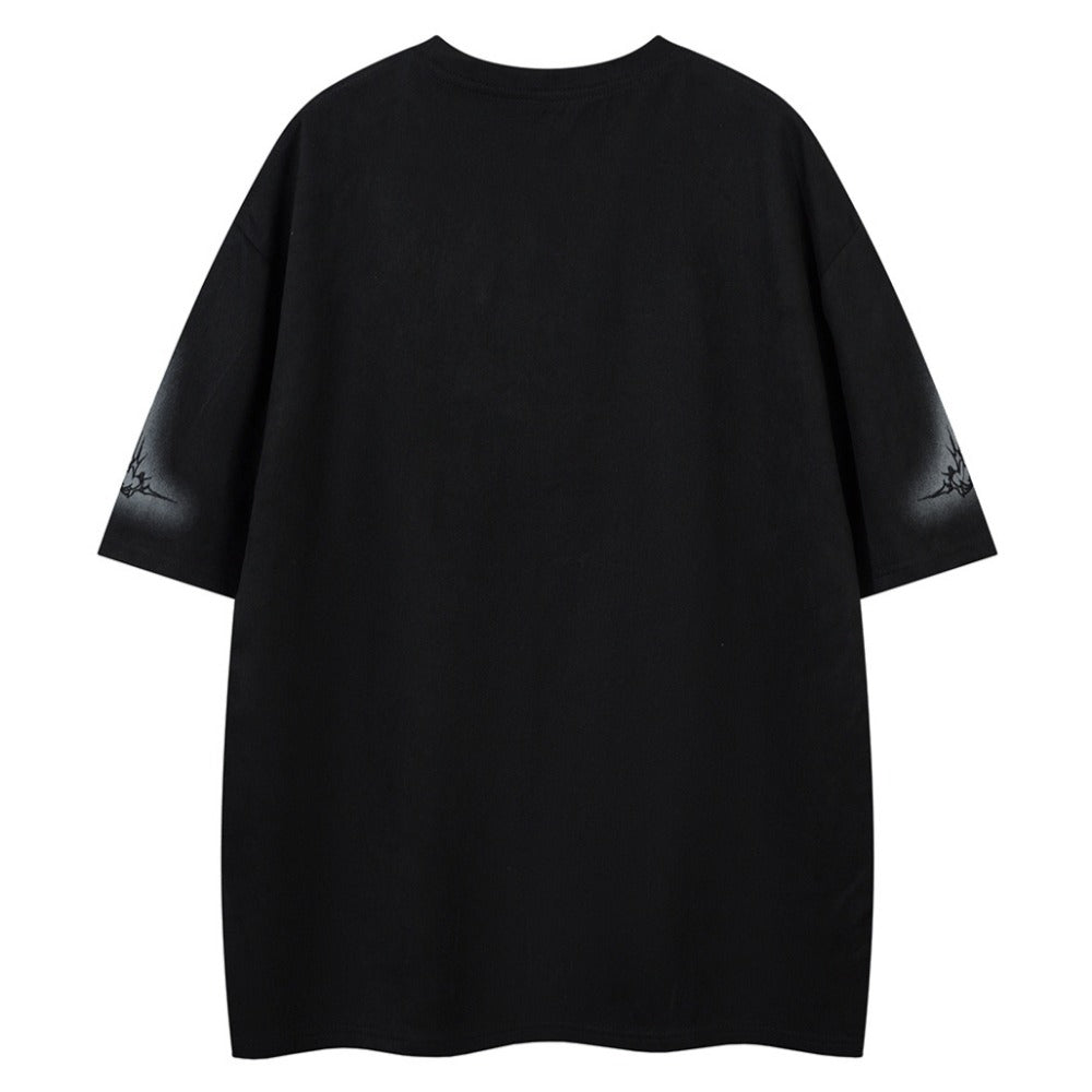 Dark Thorn Embroidered Suede T-Shirt - Thrashink