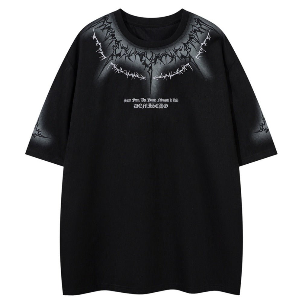 Dark Thorn Embroidered Suede T-Shirt - Thrashink